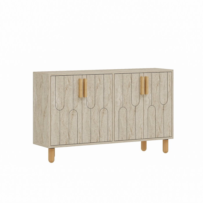 Hanah Home Consola Travertino 120cm Ancho x 73.6cm Alto x 29.6cm Profundidad Tablero Partículas Melamina